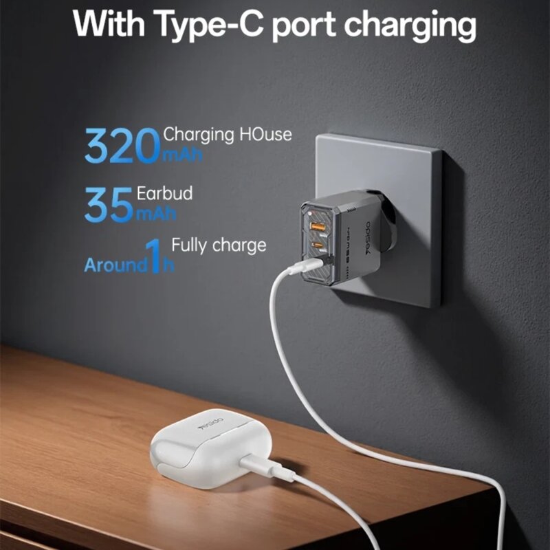 Casti Bluetooth Noise Cancelling, touch Yesido TWS34, 320mAh, alb