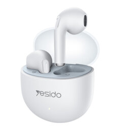 Casti Bluetooth half-in-ear cu microfon Yesido TWS35, 250mAh, alb