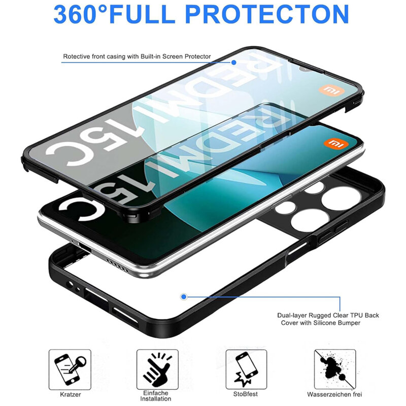 Husa 360° Xiaomi Redmi 15C 5G Techsuit ColorVerse, mov