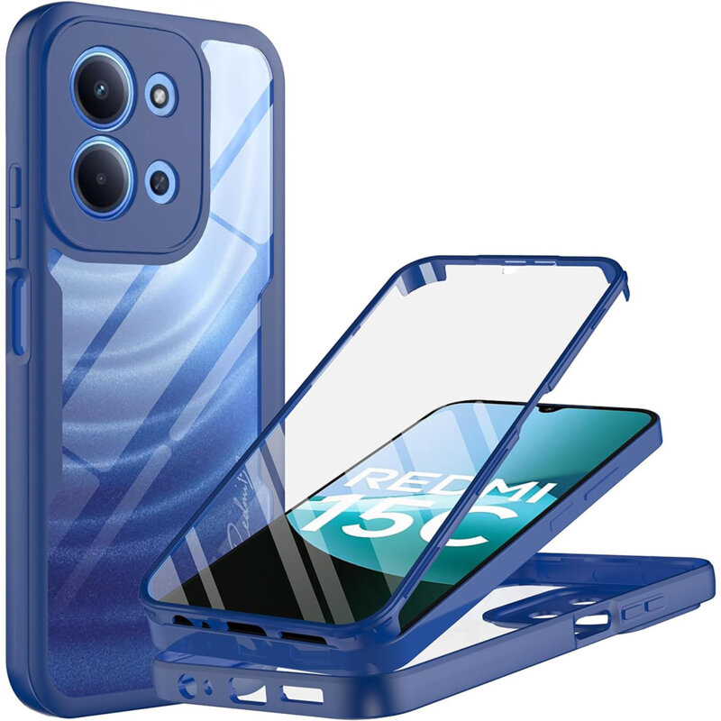 Husa 360° Xiaomi Redmi 15C 5G Techsuit ColorVerse, albastru