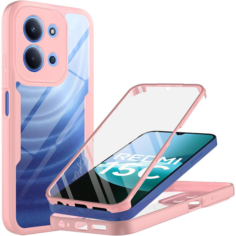 Husa 360° Xiaomi Redmi 15C 4G Techsuit ColorVerse, roz