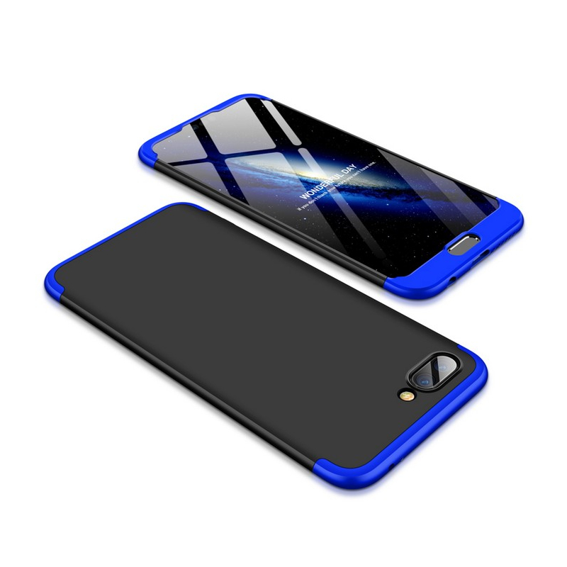 Husa iPhone 7 Plus GKK 360 Full Cover Negru-Albastru