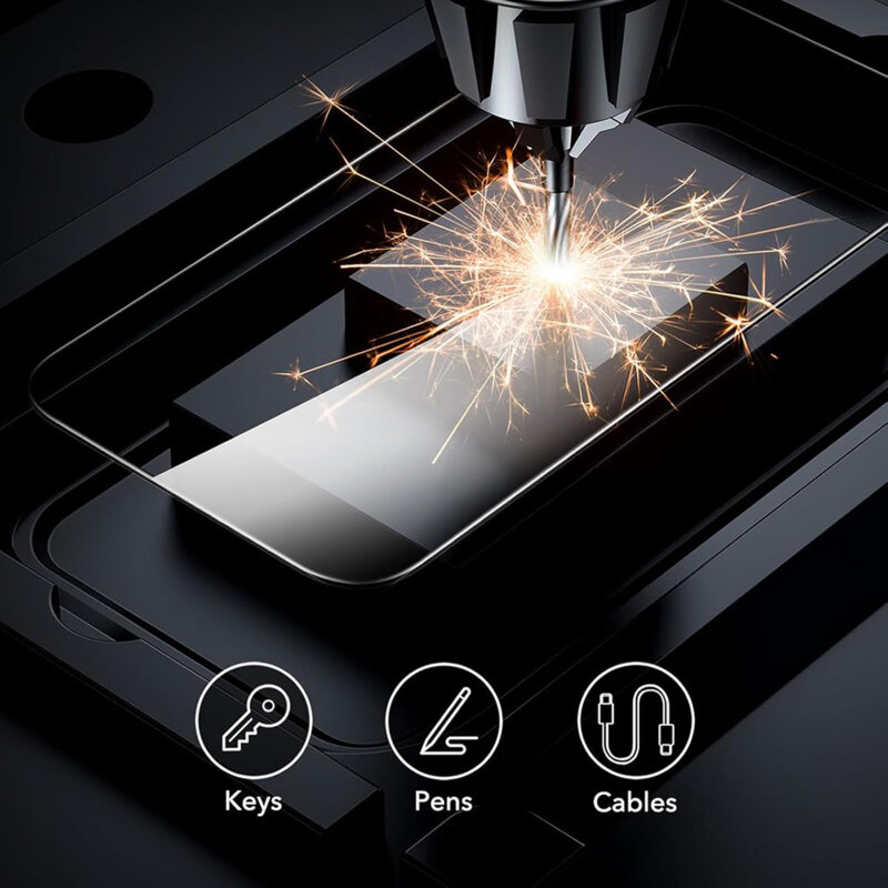 [Pachet 3x] Folie sticla iPhone 17 Air ESR Tempered Glass, negru