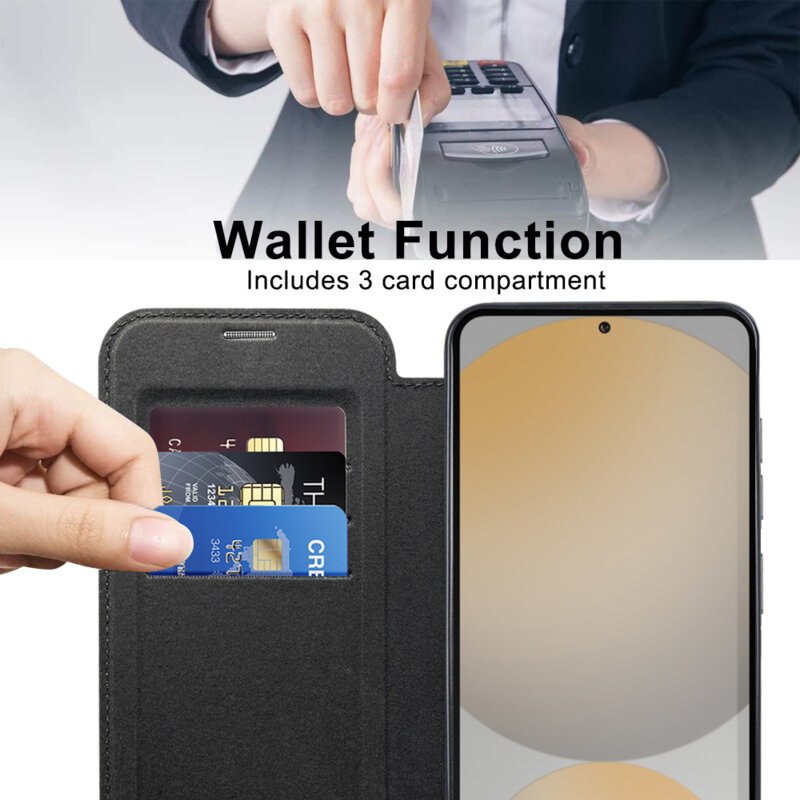 Husa Samsung Galaxy S25 FE Techsuit SmartMag Book Case, negru