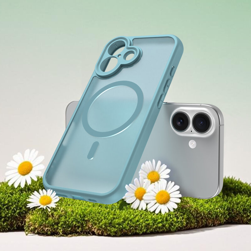 Husa iPhone 16 Techsuit HaloFrost II MagSafe, verde menta