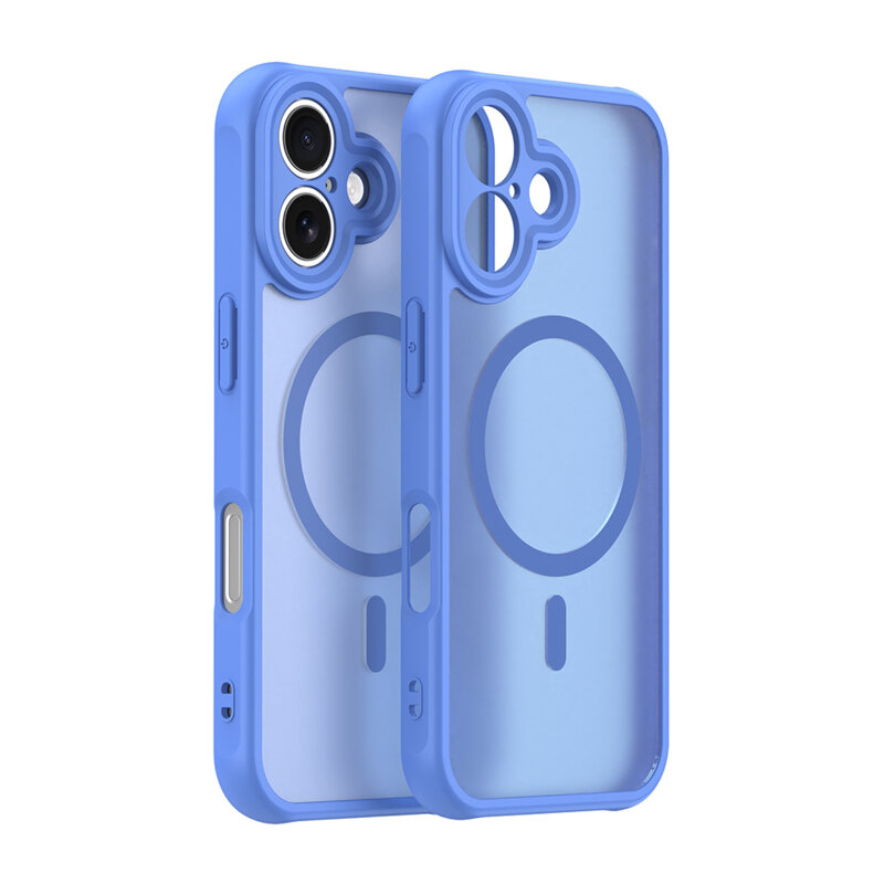 Husa iPhone 16 Techsuit HaloFrost II MagSafe, albastru