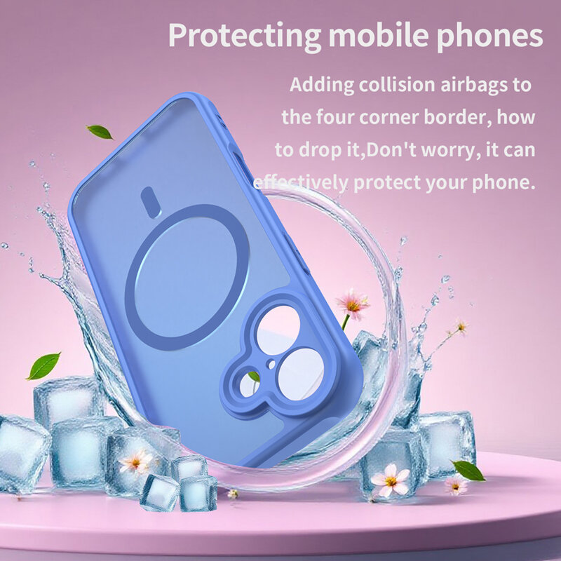 Husa iPhone 16 Techsuit HaloFrost II MagSafe, albastru
