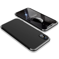 Husa iPhone X, iPhone 10 GKK 360 Full Cover Negru-Argintiu