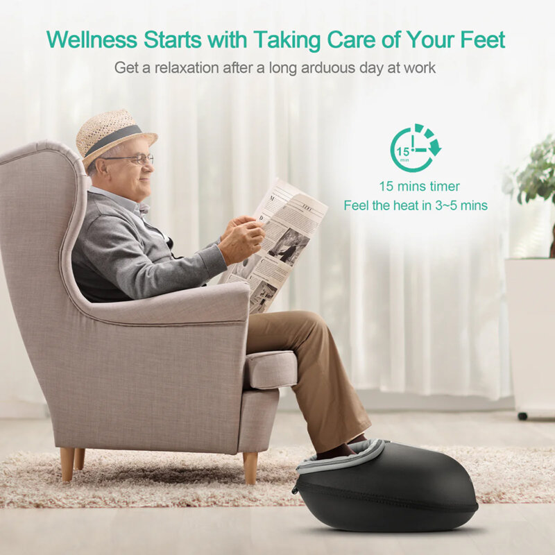 Aparat de masaj pentru picioare cu 3 moduri Medcursor, A02-FM04-BKEU