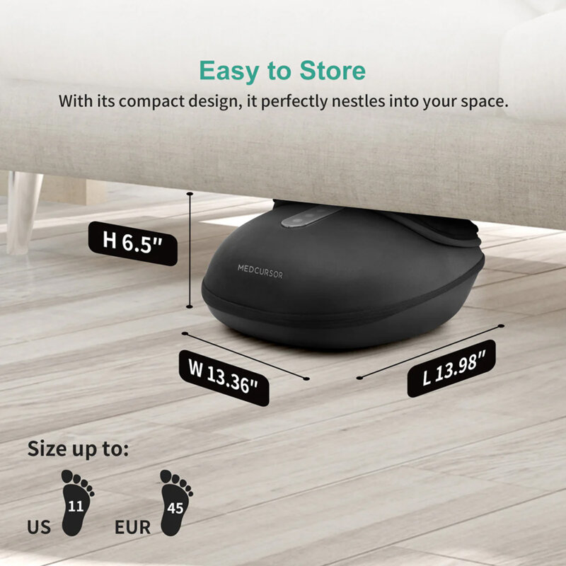 Aparat de masaj pentru picioare cu 3 moduri Medcursor, A02-FM04-BKEU