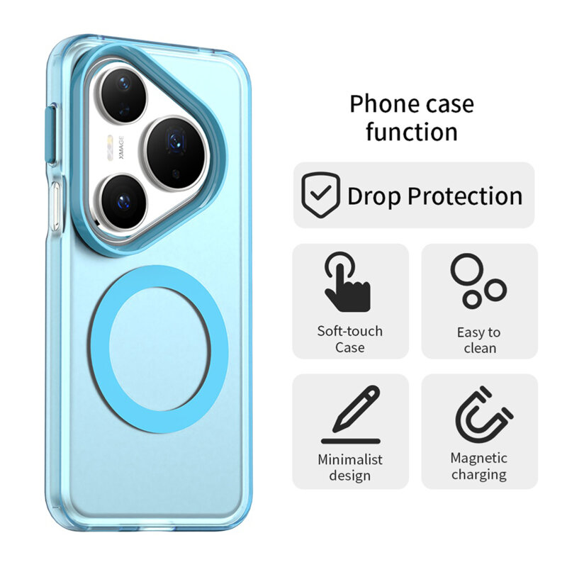 Husa Huawei Pura 80 Pro Techsuit CandyCase MagSafe, albastru