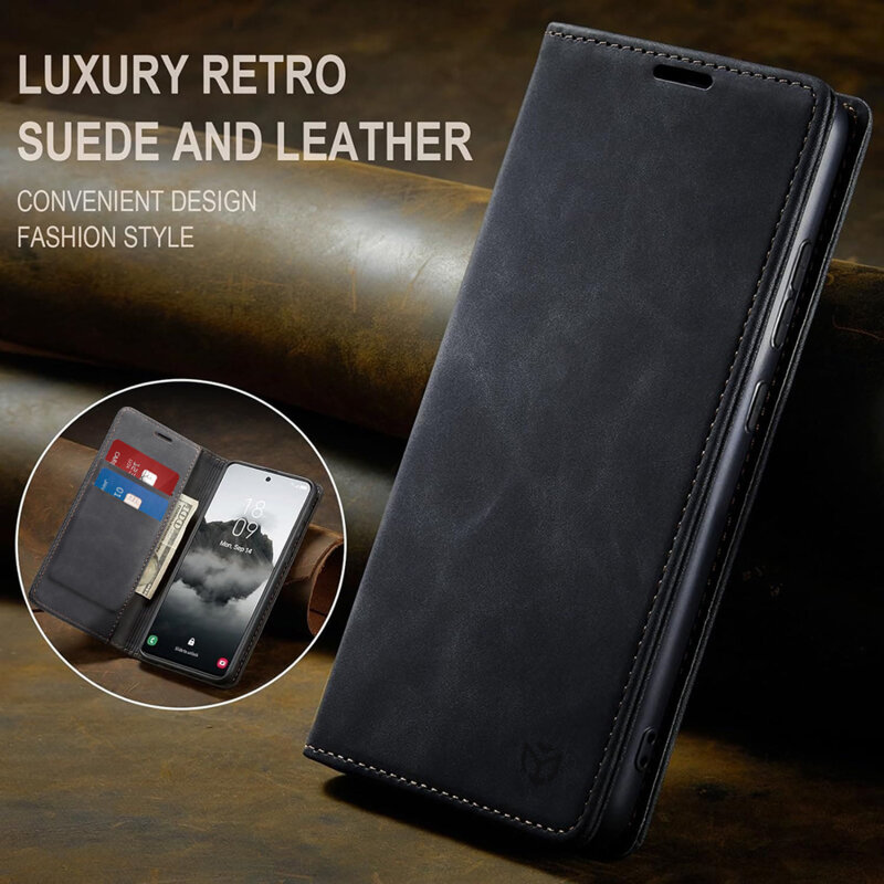 Husa piele Motorola Moto G05 Techsuit Confy Cover, negru