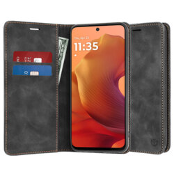 Husa piele Motorola Moto G15 Techsuit Confy Cover, negru