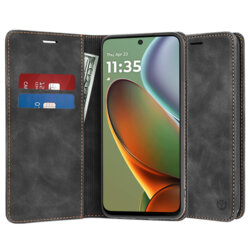 Husa piele Motorola Moto G15 Power Techsuit Confy Cover, negru