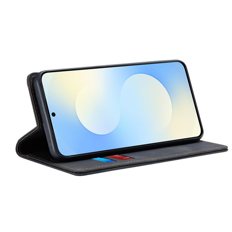 Husa piele Samsung Galaxy S25 FE Techsuit Confy Cover, negru