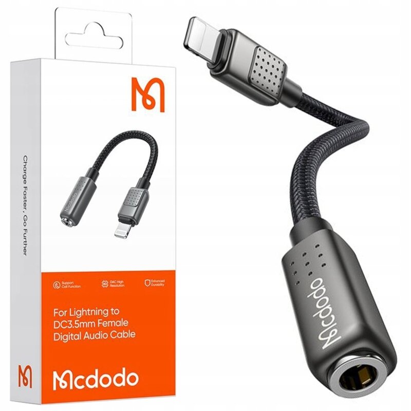 Adaptor audio Lightning tata la Jack 3.5mm mama Mcdodo CA-5010, 11cm