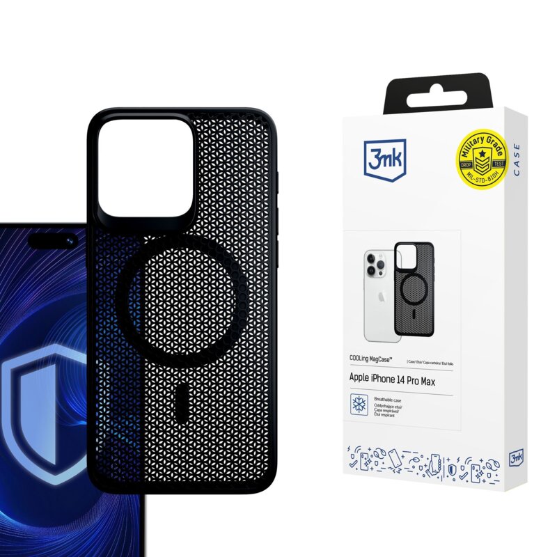 Husa iPhone 14 Pro Max 3mk Clear Case, negru
