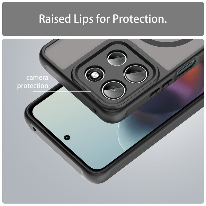 Husa Motorola Moto G86 Techsuit HaloFrost II MagSafe, negru