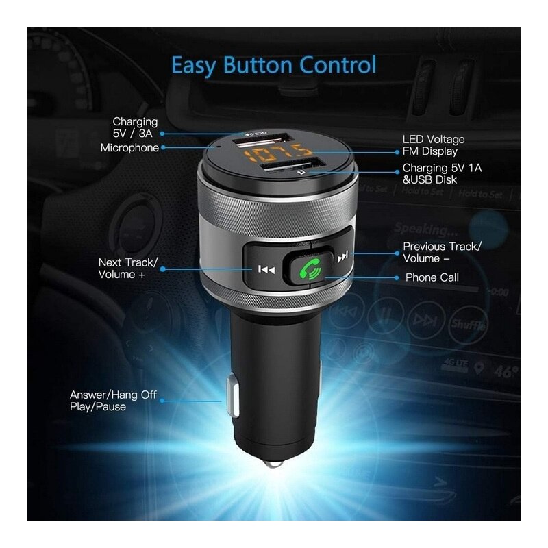 Modulator FM auto Bluetooth USB, Techsuit VoltTune MFM1