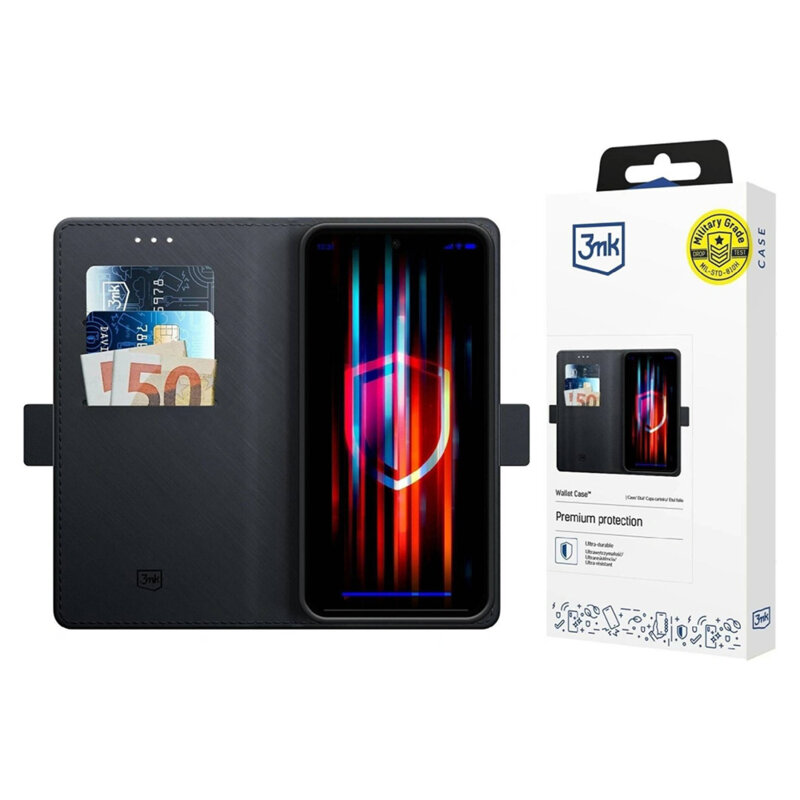 Husa Samsung Galaxy A17 5G 3mk Wallet Case, negru