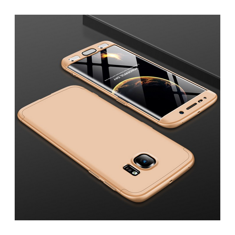 Husa Samsung Galaxy S6 Edge G925 GKK 360 Full Cover Auriu