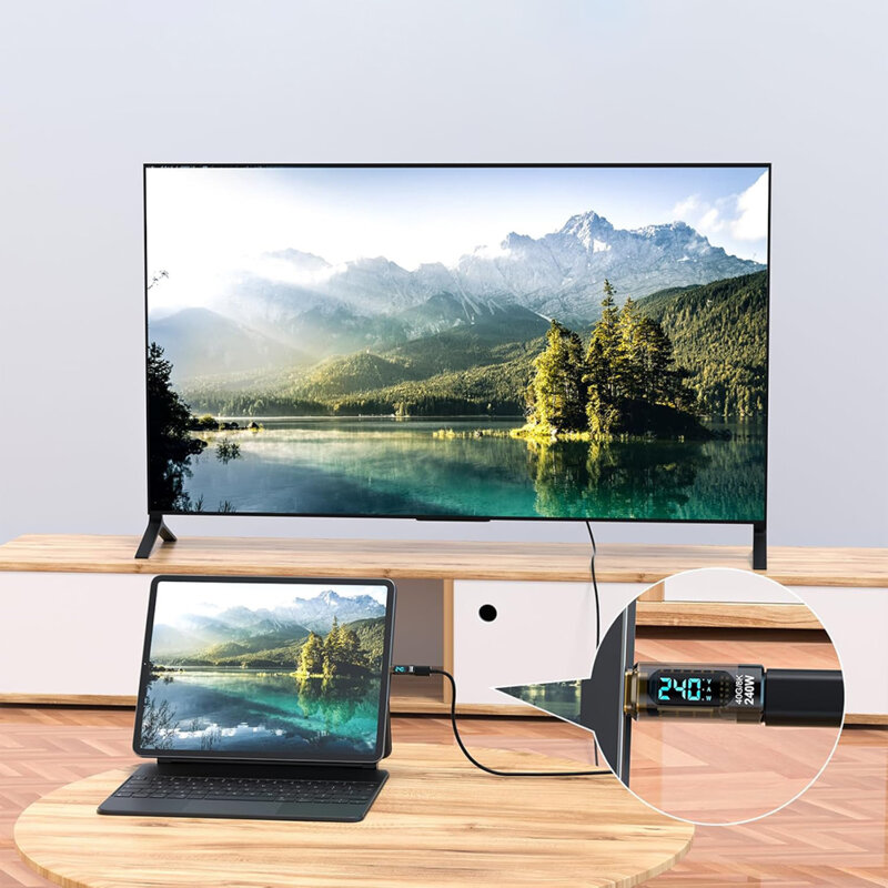 Adaptor USB-C, display LED 8K 240W 40Gbps, Techsuit DataBoost A23