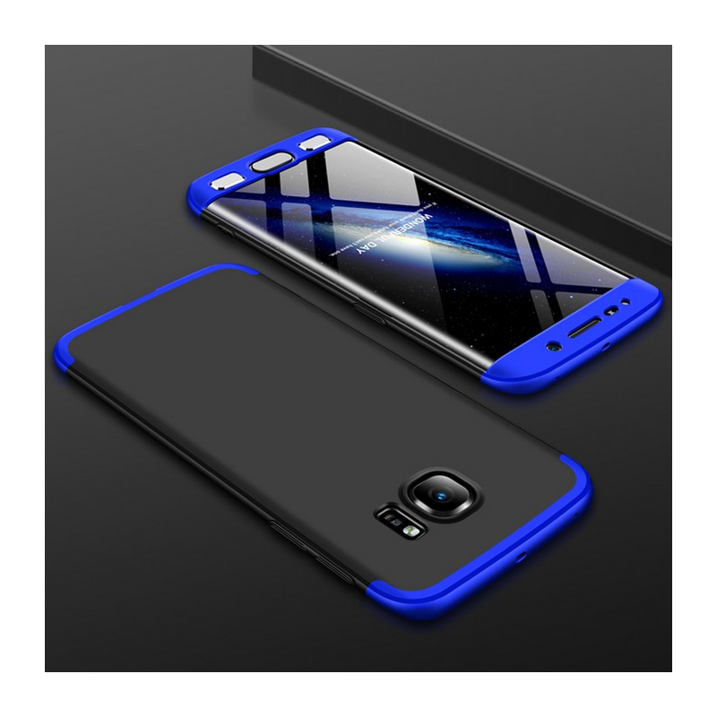 Husa Samsung Galaxy S6 Edge G925 GKK 360 Full Cover Negru-Albastru