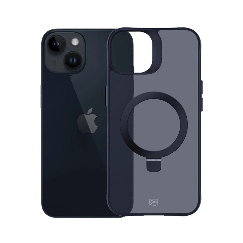 Husa iPhone 13 premium 3mk Smoke Case Mag&Stand Matt, negru