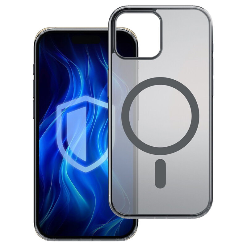 Husa iPhone 15 premium 3mk Frosty MagCase, negru