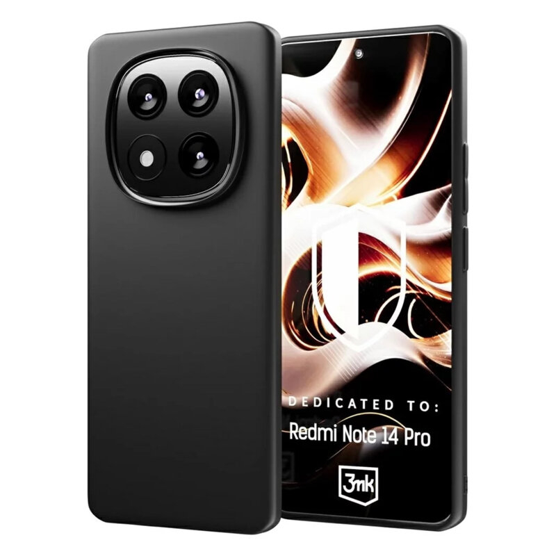Husa Xiaomi Redmi Note 14 Pro 4G premium 3mk Matt Case, negru