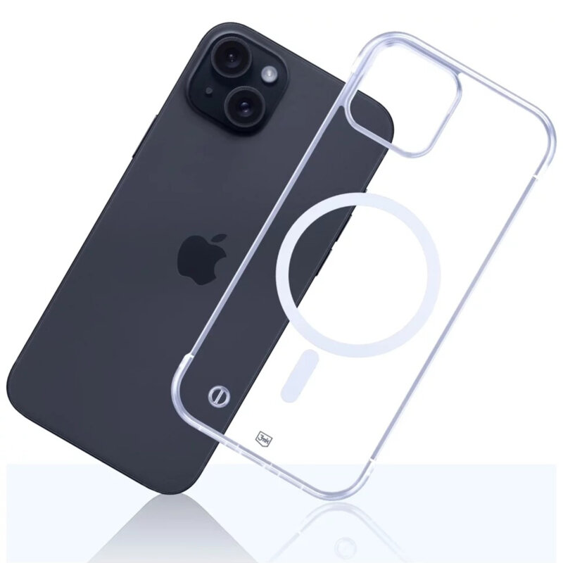 Husa iPhone 15 3mk Just20g MagCase, transparenta