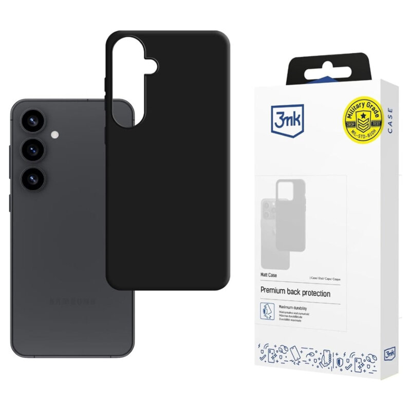 Husa Samsung Galaxy S25 premium 3mk Matt Case, Black