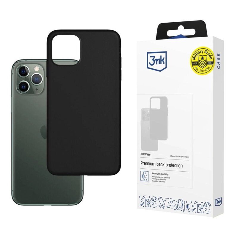 Husa iPhone 12 premium 3mk Matt Case, negru