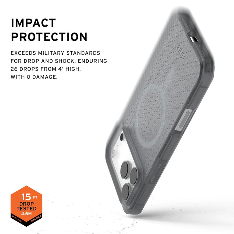 Husa iPhone 17 Pro Max UAG Dot MagSafe, Ash