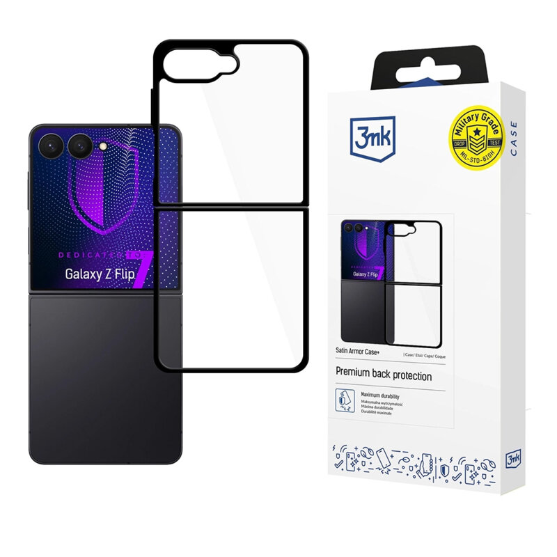 Husa Samsung Galaxy Z Flip7 3mk Satin Armor Case+, transparenta