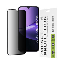 Folie sticla Xiaomi Redmi 15C 5G Techsuit 111D Privacy Full Glue, negru