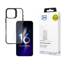 Husa iPhone 16 Pro 3mk Clear Case, negru