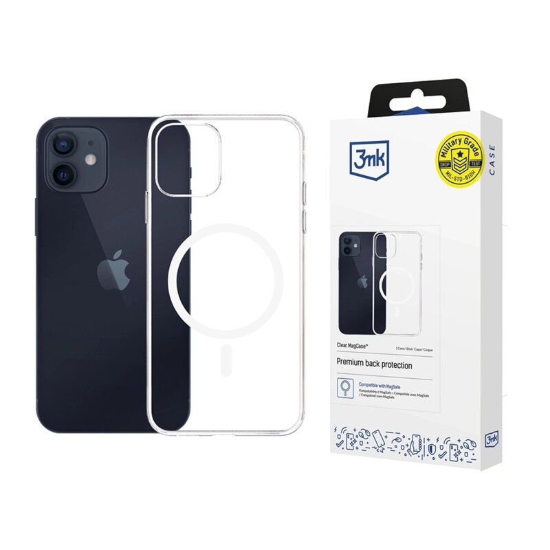 Husa iPhone 12 3mk Clear MagCase, transparenta