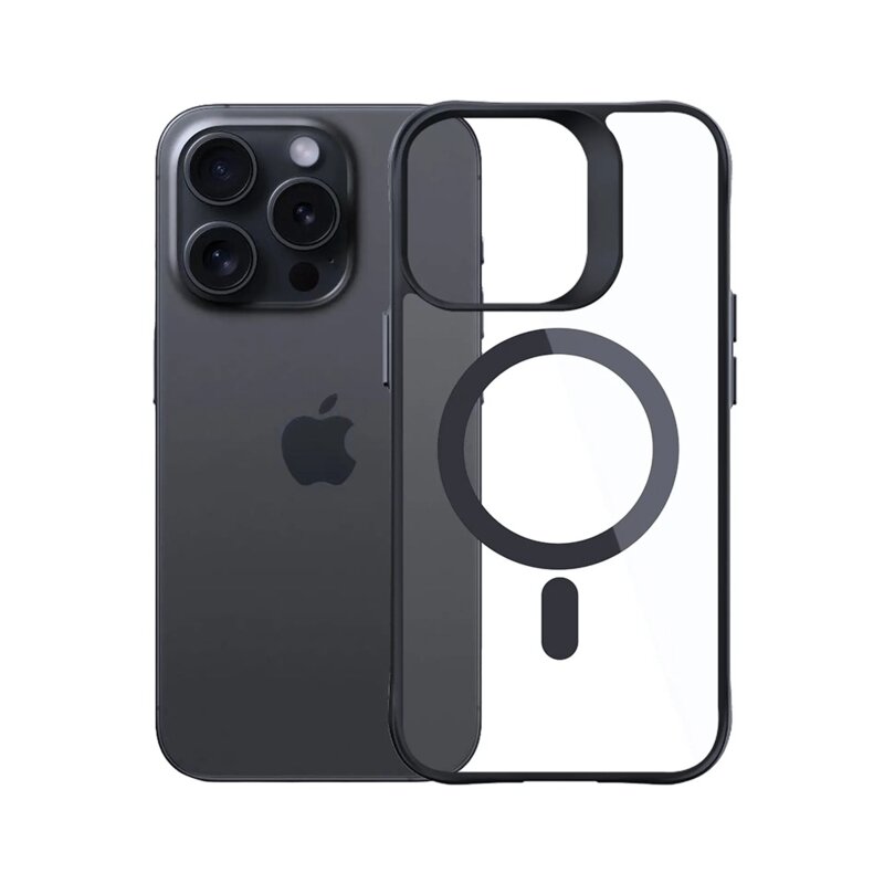 Husa iPhone 15 Pro Max 3mk Satin Armor MagCase, negru