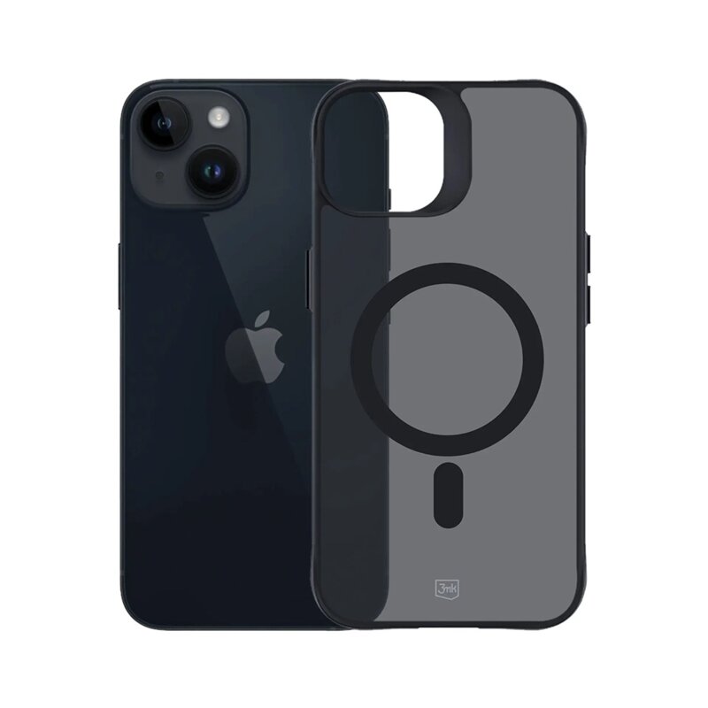Husa iPhone 14 premium 3mk Smoke MagCase, negru