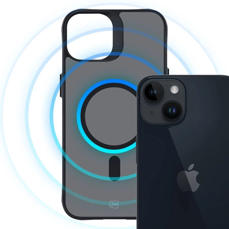 Husa iPhone 13 premium 3mk Smoke MagCase Matt, negru