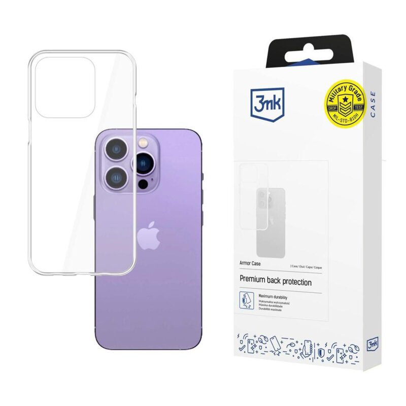 Husa iPhone 14 Pro 3mk Armor Case, transparenta