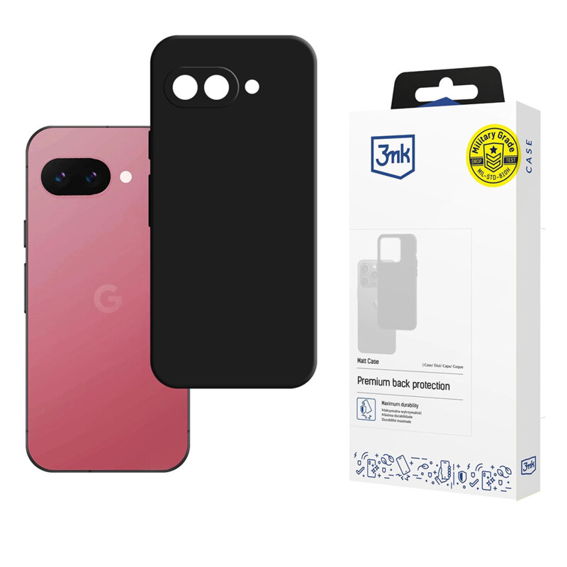Husa Google Pixel 9a premium 3mk Matt Case, negru