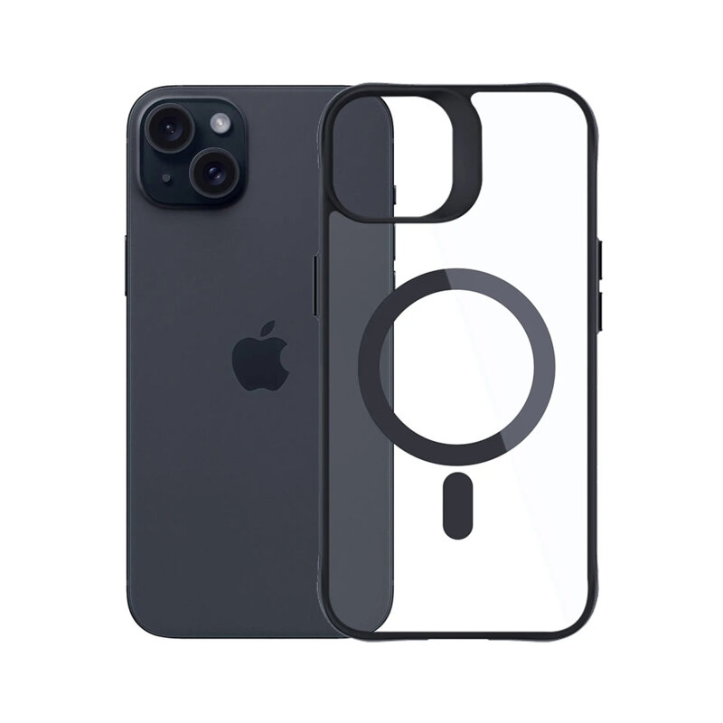 Husa iPhone 15 3mk Satin Armor MagCase, negru