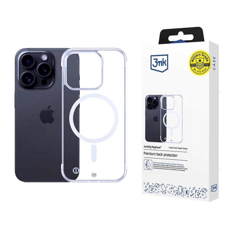 Husa iPhone 16 Pro 3mk Just20g MagCase, transparenta