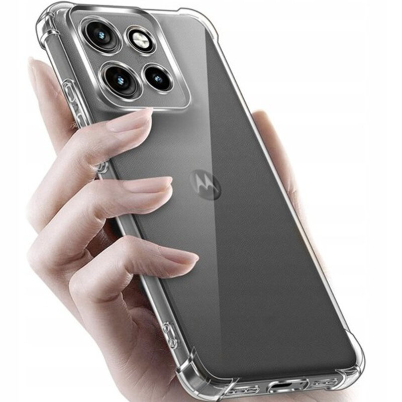 Husa Motorola Moto G86 Power Techsuit Shockproof Clear Silicone, transparenta