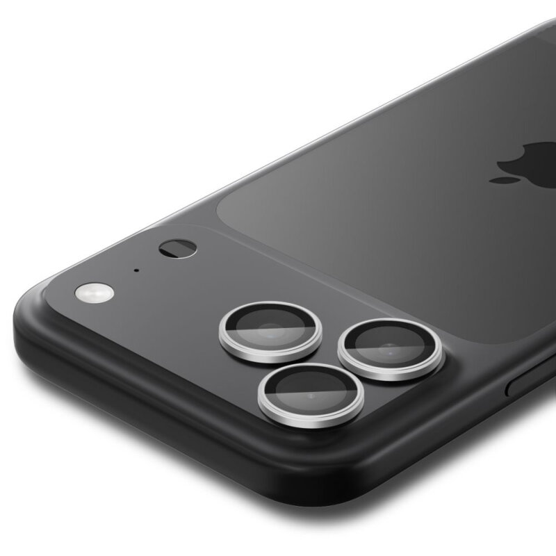 [Pachet 2x] Folie sticla camera iPhone 16 Pro Max Spigen Glas.tR Optik EZ Fit Pro, argintiu