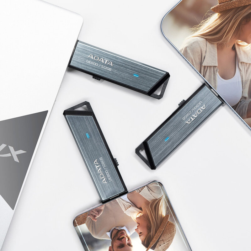 Stick Type-C 128GB metalic Adata UE800, AELI-UE800-128G-CSG, gri