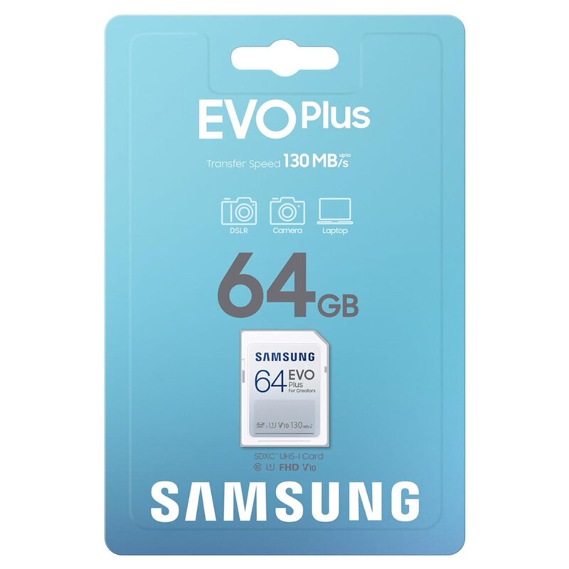 Card SDXC 64GB profesional Samsung Evo Plus, alb, MB-SC64K/EU