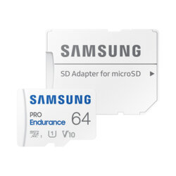 Card MicroSDXC cu adaptor, 64GB Samsung PRO Endurance, alb, MB-MJ64KA/EU